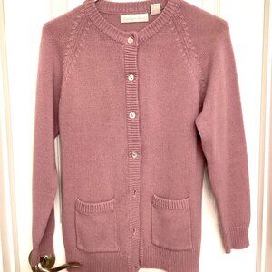 Vintage Cozy Cardigan Sweater, Lavender Light Purple with Buttons, Fall Layers